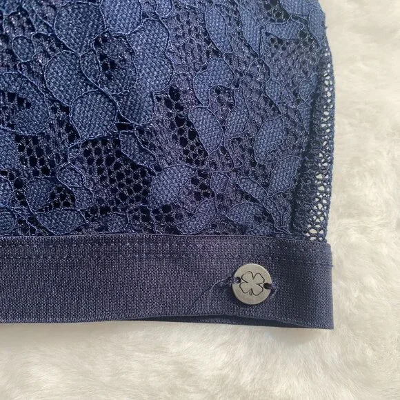 Lucky Brand Navy Blue Lace Bralette Size L Lightly Padded - Picture 4 of 10
